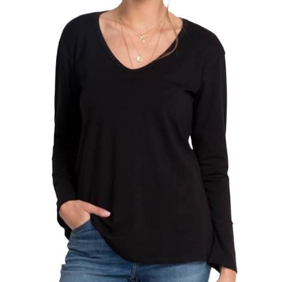 Johnny Was Tops - Johnny Was Calme Black Long Sleeved Top Sz S